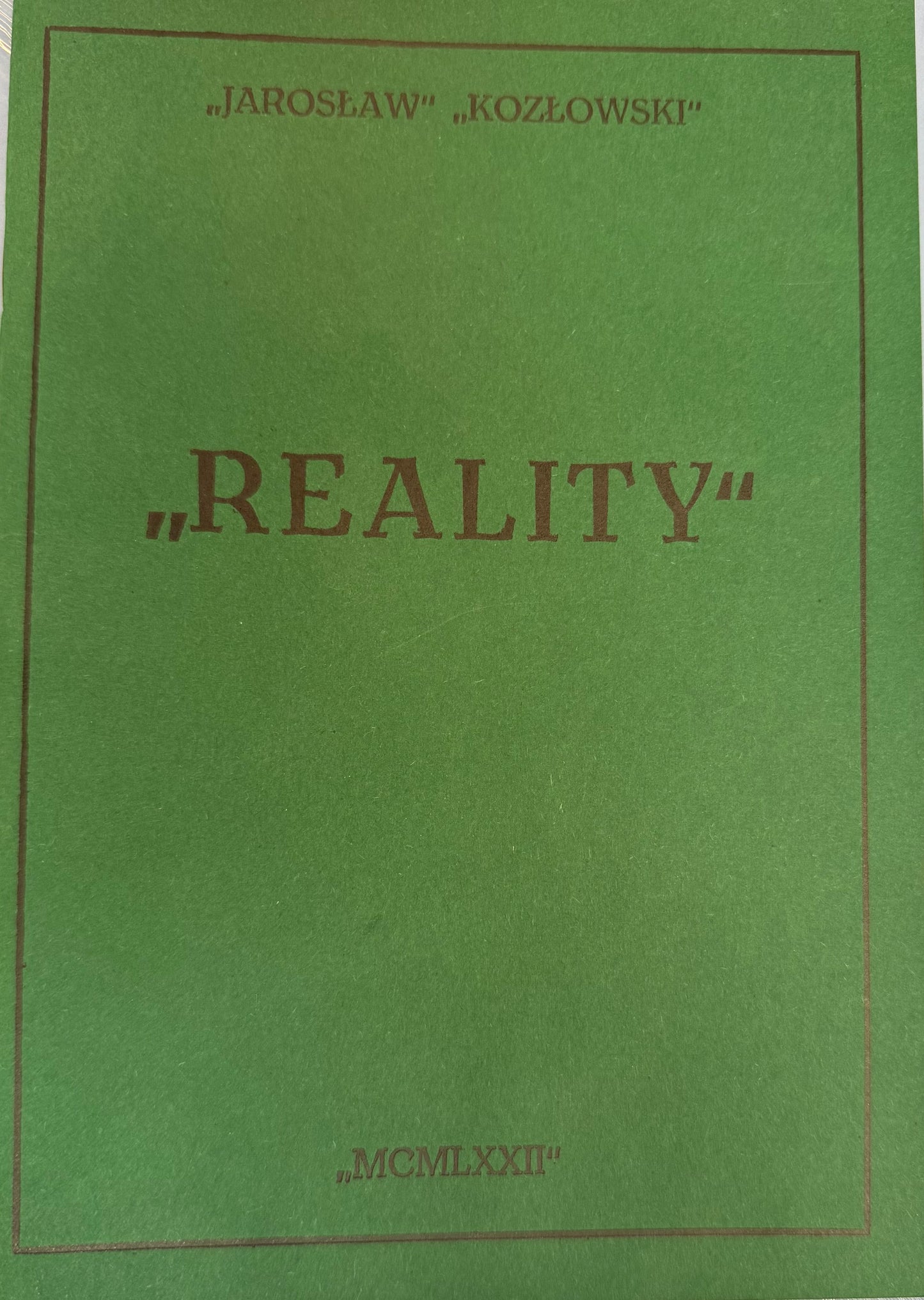 Jaroslaw Kozlowski, REALITY, 2014