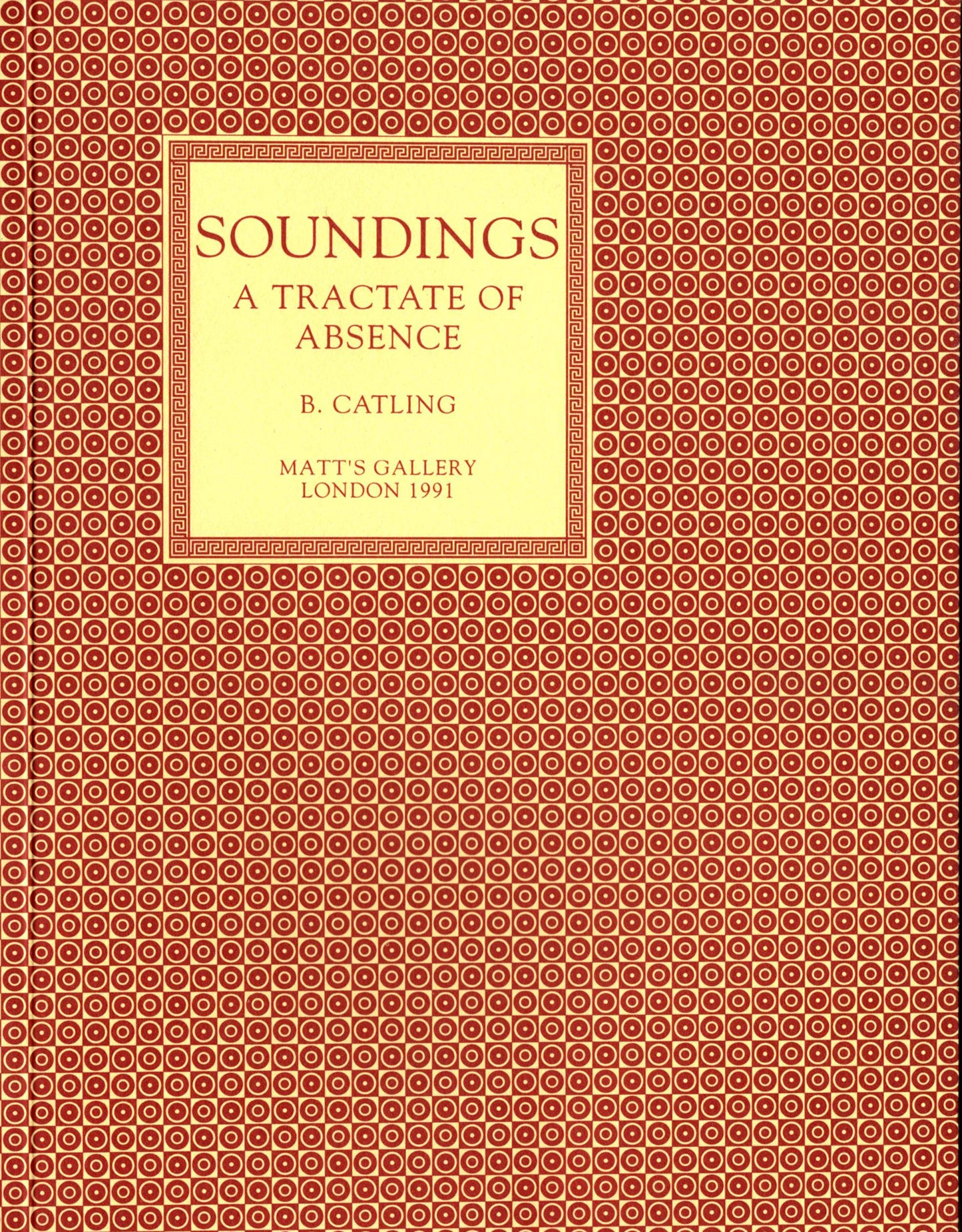 Brian Catling, Soundings: A Tractate of Absence, 1991